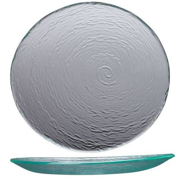 30cm Scape Glass Round Platter Clear