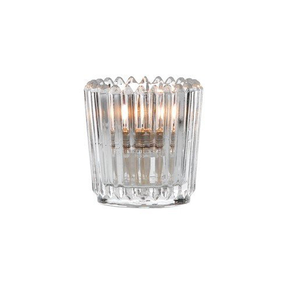 540032 6.5cm Ribbed Votive Candle Clear