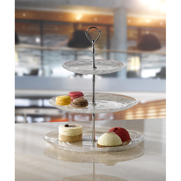 667972 34cm Retro 3 Tier Cakestand Plate