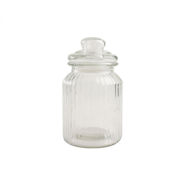 1l Ribbed Glass Jar