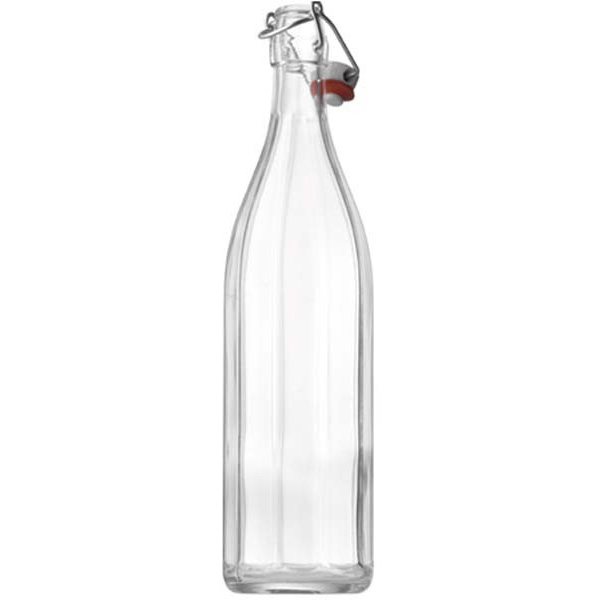 1l Costolata Swing Top Bottle Clear