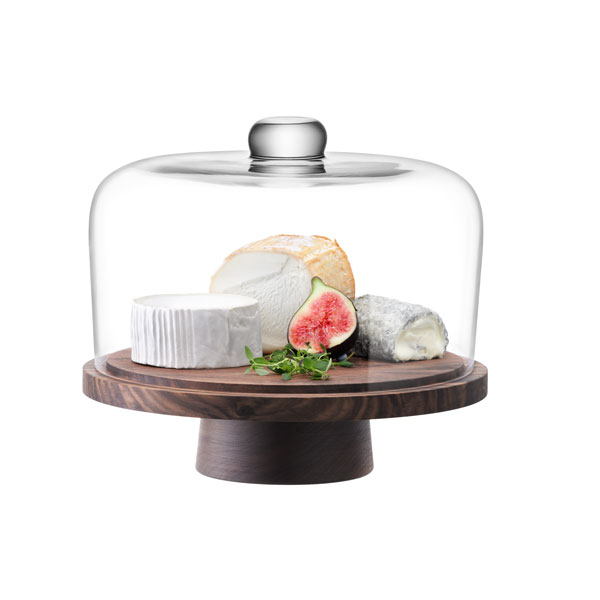 26cm Lsa City Cake Dome & Walnut Base