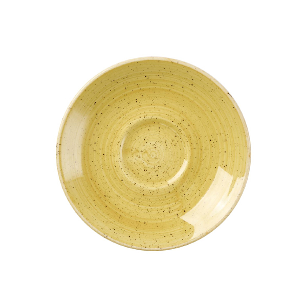 11.8cm Stonecast Espresso Saucer Mustard