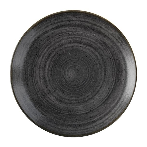 26cm Stonecast Raw Coupe Plate Black