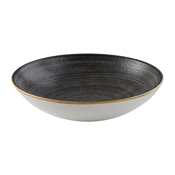 18.2cm Stonecast Raw Coupe Bowl Black