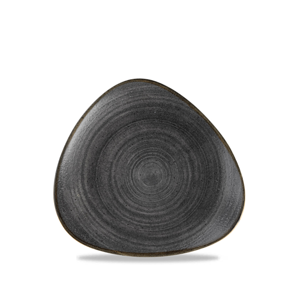 26.5cm Stonecast Raw Triangle Plate Black