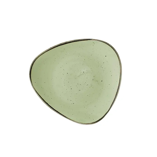 22.9cm Stonecast Triangle Plate Sage Green