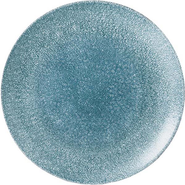 16.5cm Raku Coupe Plate Topaz Blue