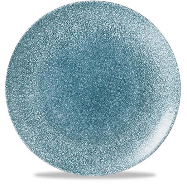 26cm Raku Coupe Plate Topaz Blue