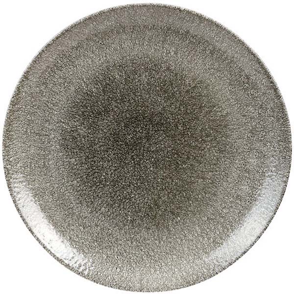 28.8cm Raku Coupe Plate Quartz Black