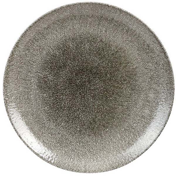 26cm Raku Coupe Plate Quartz Black