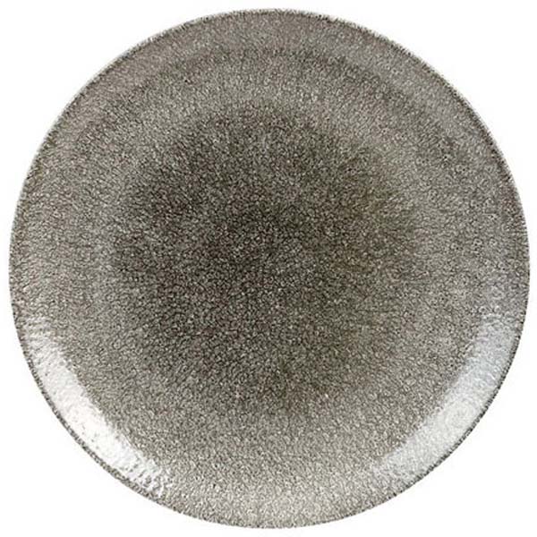 16.5cm Raku Coupe Plate Quartz Black