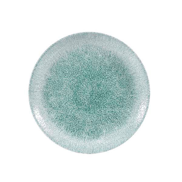 21.7cm Raku Coupe Plate Jade Green