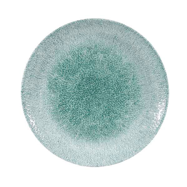 28.8cm Raku Coupe Plate Jade Green