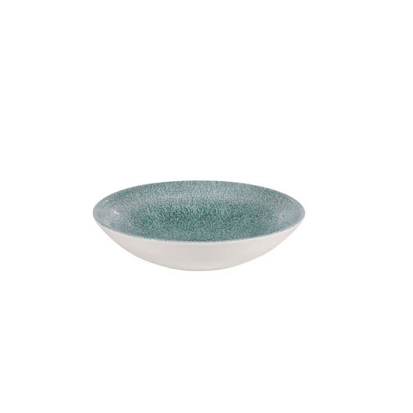 18.2cm Raku Coupe Bowl Jade Green