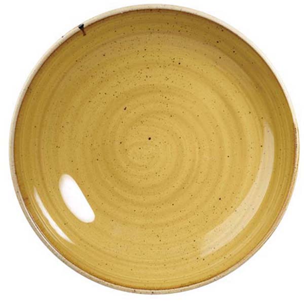 16.5cm Stonecast Coupe Plate Mustard