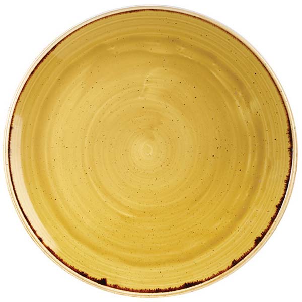 32.4cm Stonecast Coupe Plate Mustard