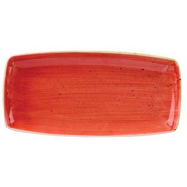 35x18.5cm Stonecast Oblong Plate Berry Red