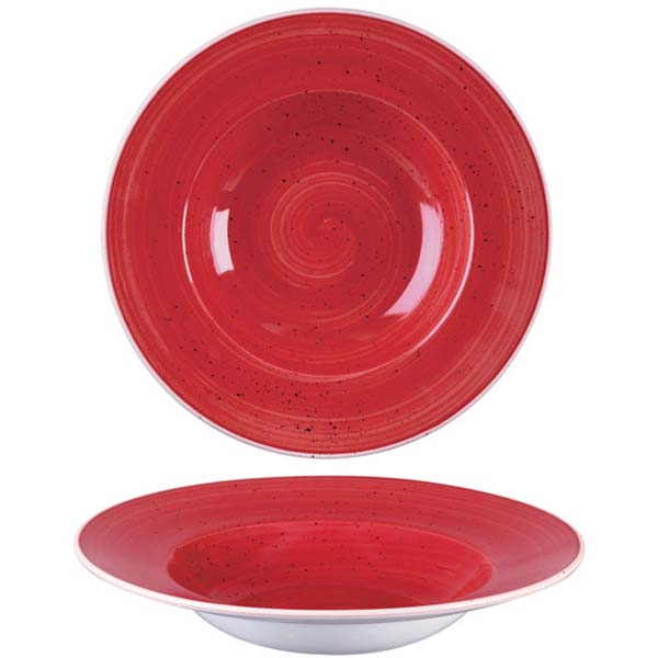 28cm Stonecast Wide Rim Bowl Berry Red