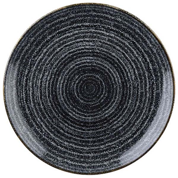 28.8cm Homespun Coupe Plate Charcoal Black