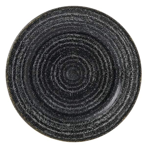 17cm Homespun Rimmed Plate Charcoal Black