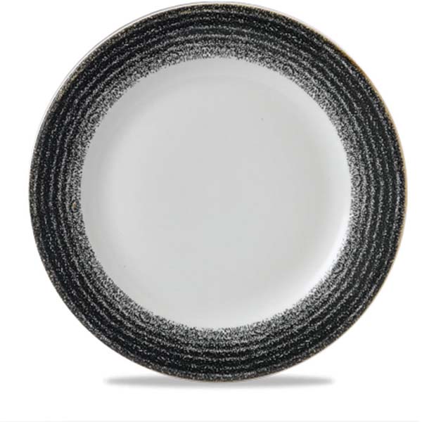 21cm Homespun Rimmed Plate Charcoal Black