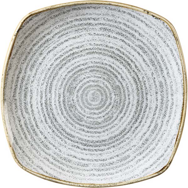 25.5cm Homespun Square Plate Stone Grey