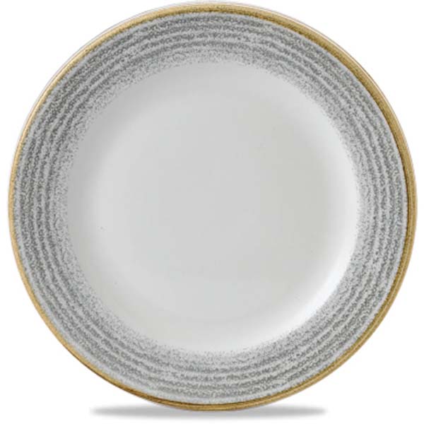 21cm Homespun Rimmed Plate Stone Grey