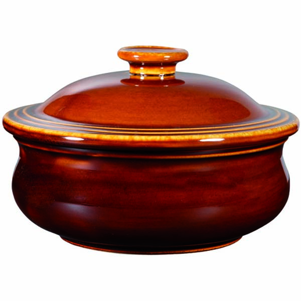 14cm Rustic Simmer Stewpot & Lid Brown