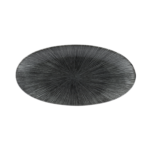 29.9x15cm Agano Chefs Oval Plate Black