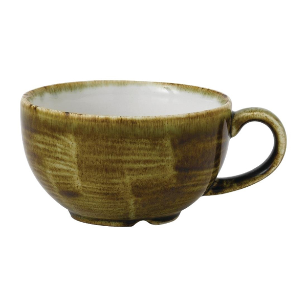 8oz Stonecast Plume Cappuccino Cup Olive