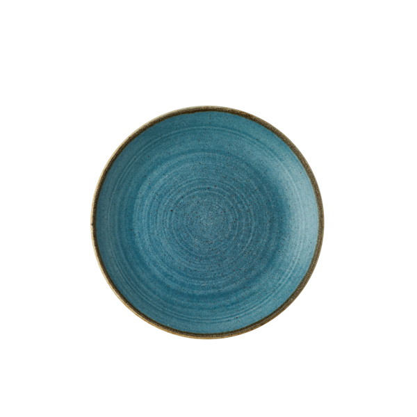 16.5cm Stonecast Raw Coupe Plate Teal