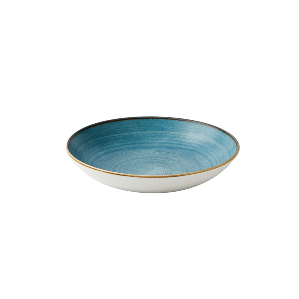 24.8cm Stonecast Raw Coupe Bowl Teal