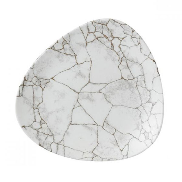 26.5cm Kintsugi Triangle Plate Agate Grey