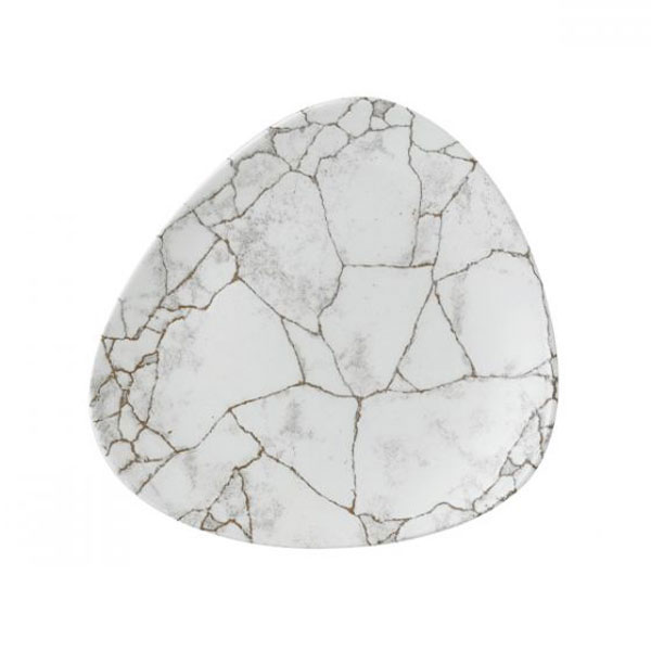 22.9cm Kintsugi Triangle Plate Agate Grey