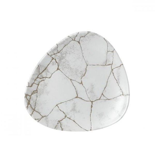 19.2cm Kintsugi Triangle Plate Agate Grey