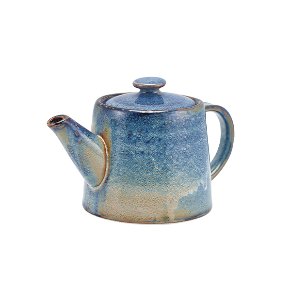 17.6oz Terra Porcelain Teapot Aqua Blue