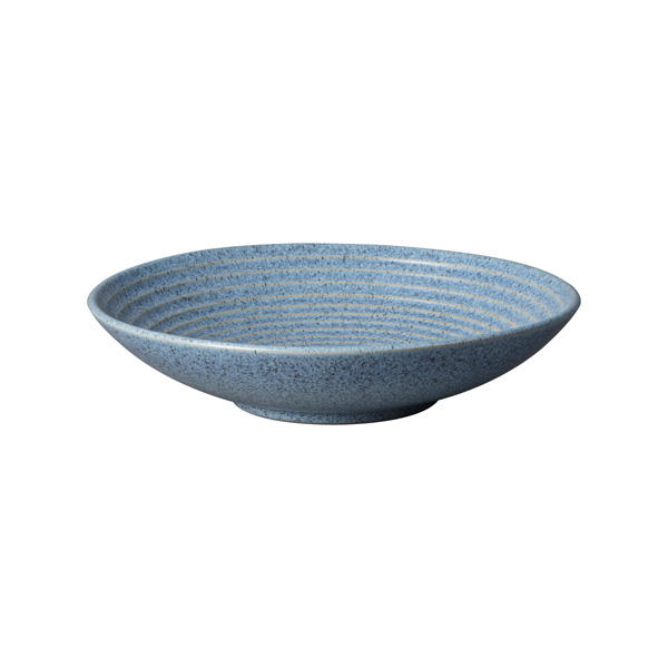 31cm Denby Studio Blue Ridged Bowl Flint