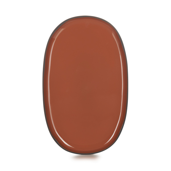 35.5x21.8cm Caractere Oval Plate Cinnamon