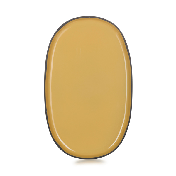 35.5x21.8cm Caractere Oval Plate Tumeric