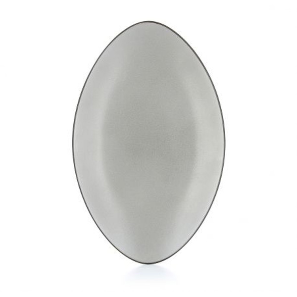 22.3x35cm Equinoxe Oval Plate Pepper Grey