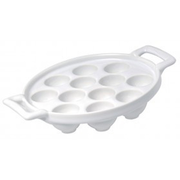 12 Hole Belle Cuisine Snail Plate White