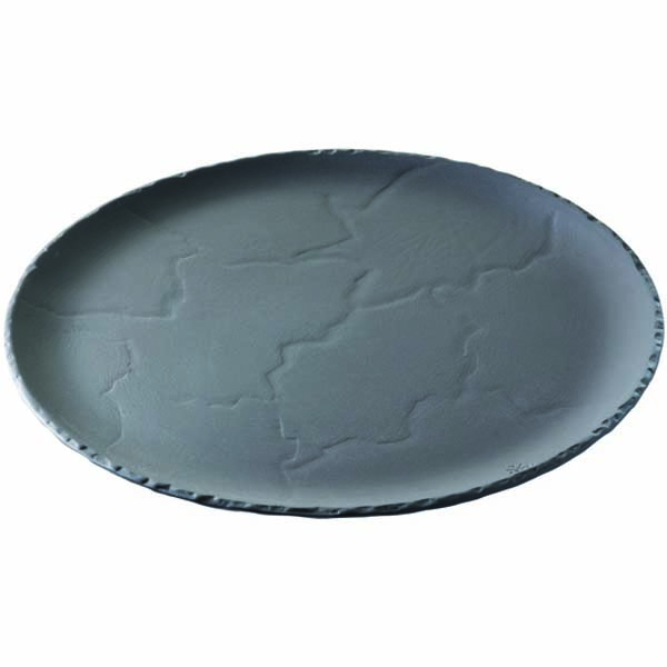 28.5cm Basalt Round Plate Black