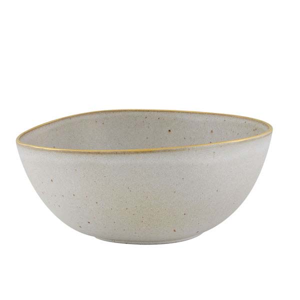 260mm Gold Stone Salad Bowl White