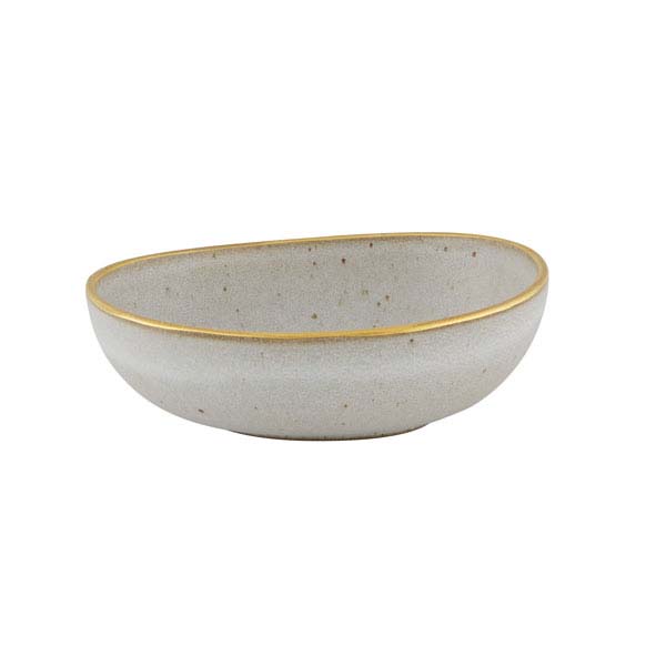 168mm Gold Stone Bowl White