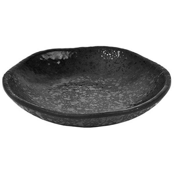 205mm Mineral Melamine Crackle Plate Black