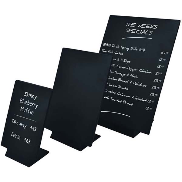 A4 Melamine Ticket Stand Matt Black