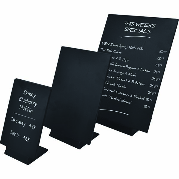 A6 Melamine Ticket Stand Matt Black