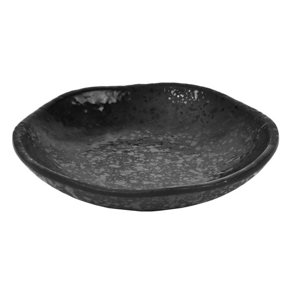 205mm Mineral Melamine Crackle Plate Noir