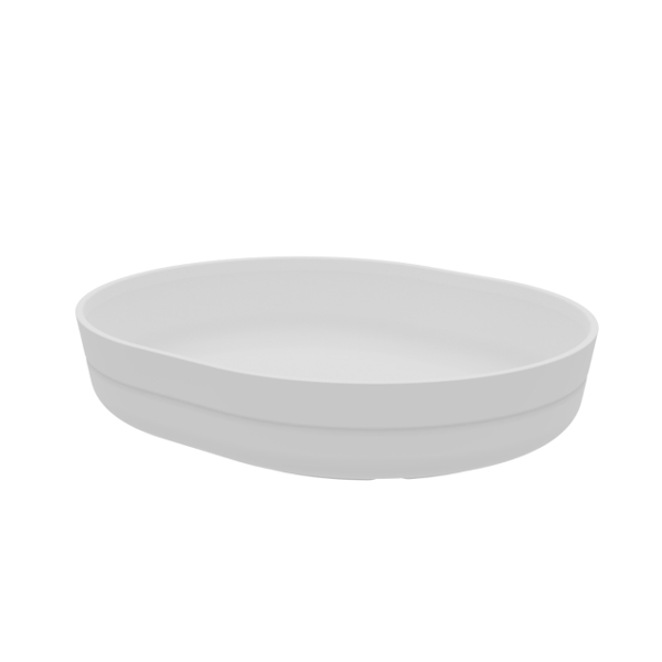 225x185x45mm Hu Melamine Oval Tray White